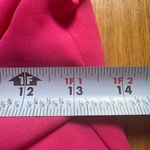 Halston Size 2 Fuchsia Azalea Asymmetric Draped Sleeveless Tie Back Maxi Gown - Picture 14 of 16